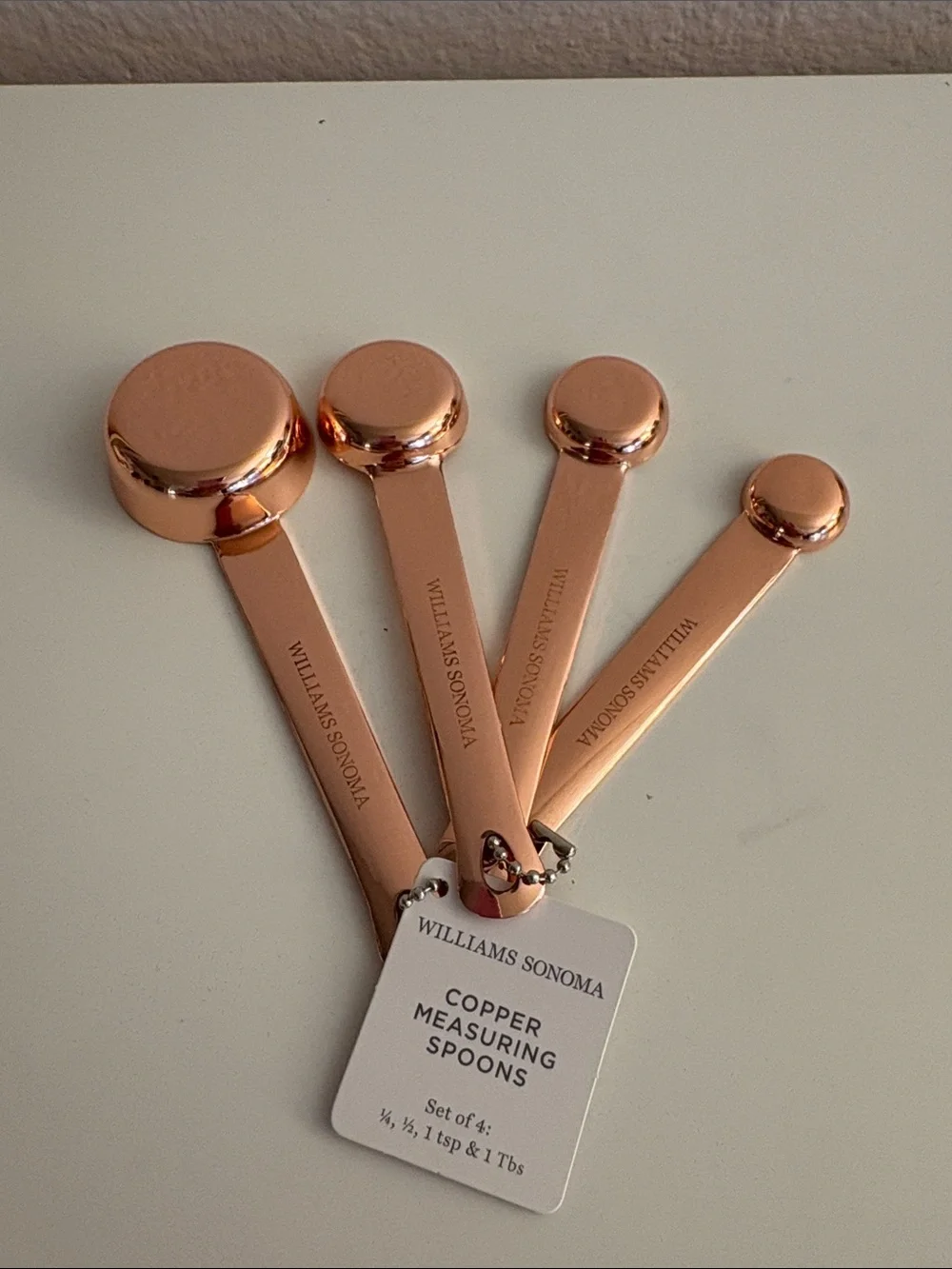 Williams Sonoma Copper-Finish Measuring Spoon Set - Rose Copper